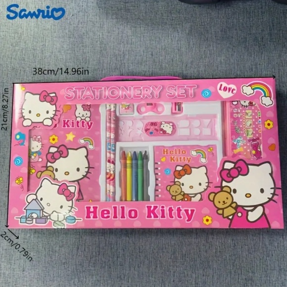 Hello Kitty Stationery Set - 15" X 8.5" - 13 Items - Pictures show the edges - Picture 4 of 9